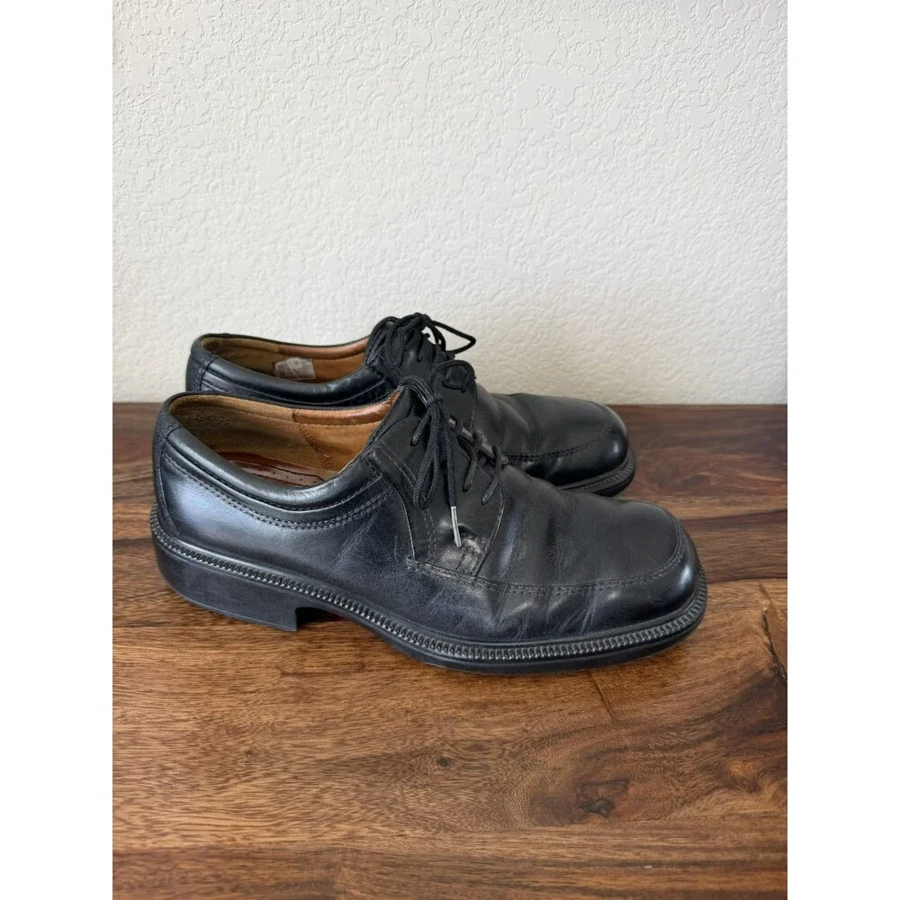 ECCO Men's Leather Dress Shoes US Size 9.5 Black Oxford EU 43 Oxfords Formal